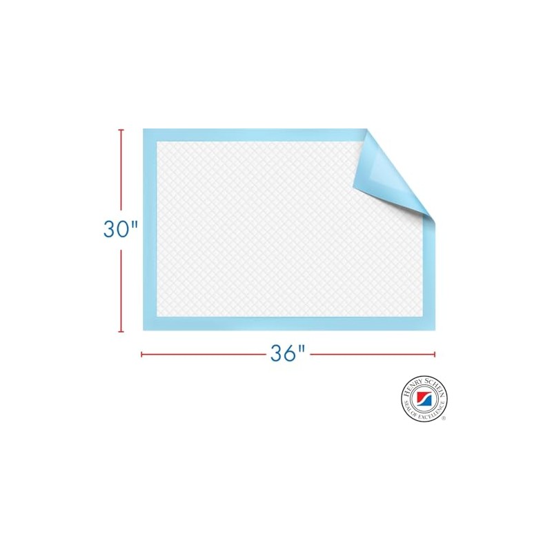 Henry Schein Disposable Underpads, 30x36 – Light Absorbency, 2-Ply Tissue,