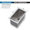 MENSARJOR Bar Sink, 10 x 17 inch Undermount Kitchen Sink,