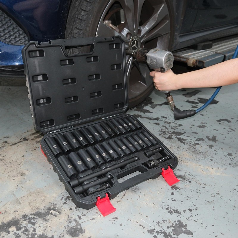Mayouko 1/2" Drive Impact Deep Socket Set, SAE (3/8 to