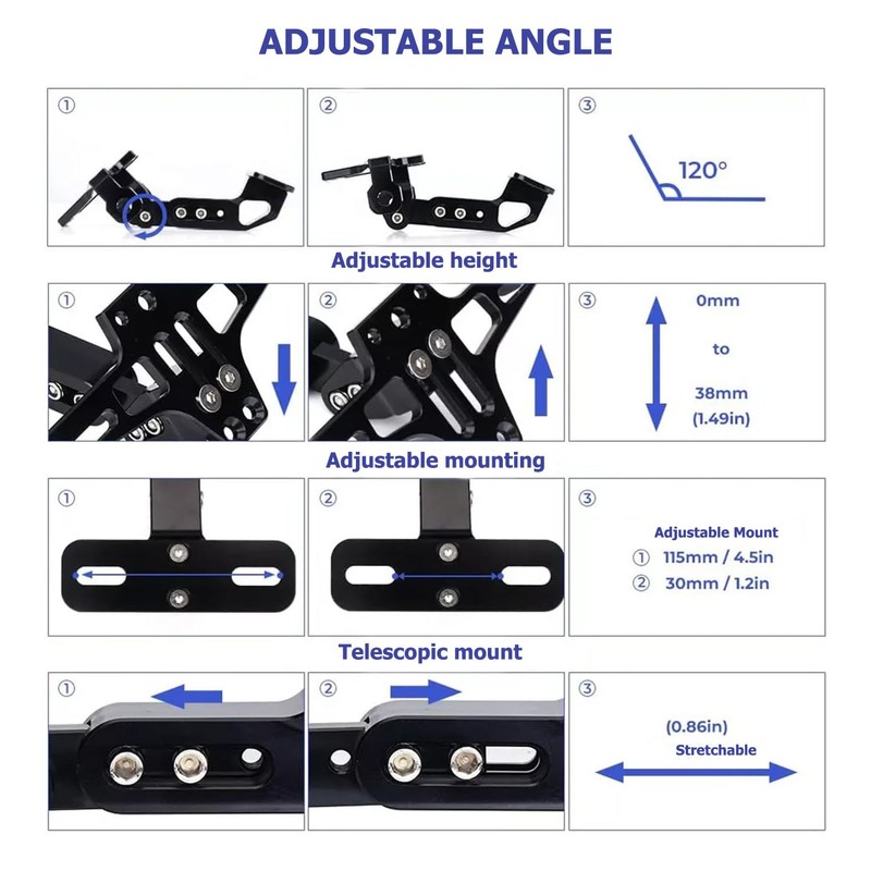 Motorcycle License Plate Holder with Left/Right Turn Light Motorcycle License