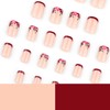 24 Pcs Flower Press on Nails Short Square Fake Nails