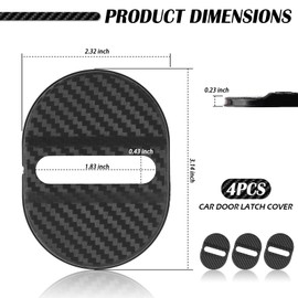 4PCS Carbon Fiber Car Door Strike Protector,Anti-Collision Car Door Lock Cover for Cars Decoration & Protection,Self-Adhesive Cars Doors Latch Cover Automotive Exterior Accessories