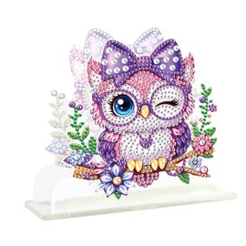 DCIDBEI Diamond Painting Paper Napkin Holder 15x15cm Tissue Dispenser for Kitchen Countertops Dining Table Picnic Table Outdoor Use Owl Diamond Art Kits for Adults Paper Napkin Holders Napkin Storage