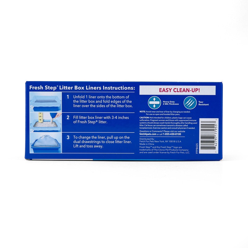 Fresh Step Jumbo Drawstring Cat Litter Box Liners, Scented Heavy