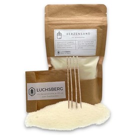 LUCHSBERG¬Æ Kerzensand | Wachskerze selber machen - inklusive Kerzendocht und Kerzensand | Kerzen selbst herstellen | Geschenkset mit nachhaltigen Pflanzenwachs (L)