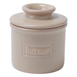 Butter Bell - The Original Butter Bell crock by L Tremain, a Countertop French Ceramic Butter Dish Keeper for Spreadable Butter, Café Matte Collection, Beige