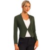 Allegra K Women Collarless Work Office Business Casual Cropped Blazer