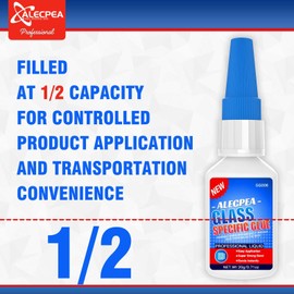 ALECPEA 20g Glass Glue - Fast-Curing & Weatherproof Adhesive for Glass Repair, Jewelry, Art, Crystal, Mirror and More - Quick Set in 15 Seconds
