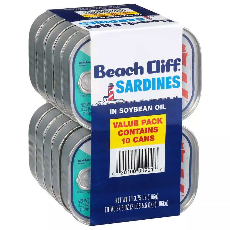 Beach Cliff Sardines in Soybean Oil 3.75 oz., 20 ct.