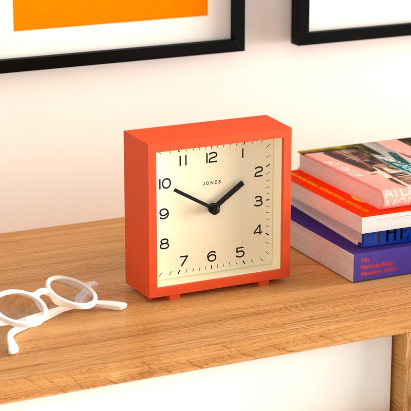 Jones Clocks® 'Disco' desk clock – sleek square design in