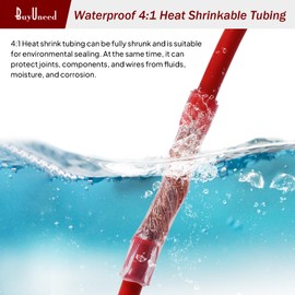 BuyUneed Clear Heat Shrink Tubing 4:1 Adhesive Glue Lined Marine Grade Waterproof Seal Wire Shrink Wrap Tube Dual Wall Insulation (5/8"-14Feet)