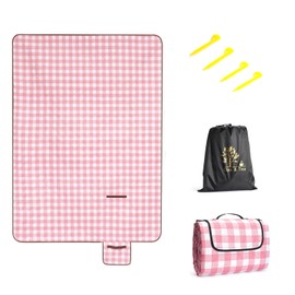 Oak & Tea Picnic Blanket Waterproof 150x200 CM Foldable Picnic Blankets Beach Blanket Easy to Store Machine Washable, Red White Plaid (Red Plaid, 150x200 cm)