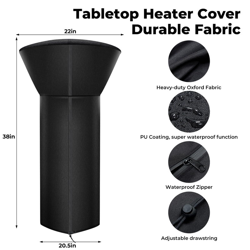 Tabletop Heater Cover, Heavy-duty and Weather-resistant Oxford Fabric, Waterproof ,