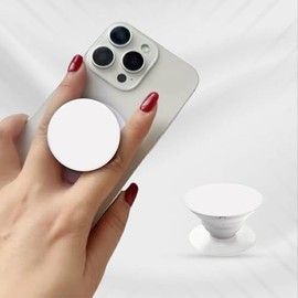 Pop Grip Phone Holder, Collapsible Design, 1.6-inch Top Diameter, White