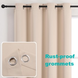 FLYFUN Outdoor Curtains for Patio Waterproof - Weatherproof Porch & Gazebo Curtains, Grommet Top and Tab Bottom Drape,1 Panel, 52" W x 108" L, Beige
