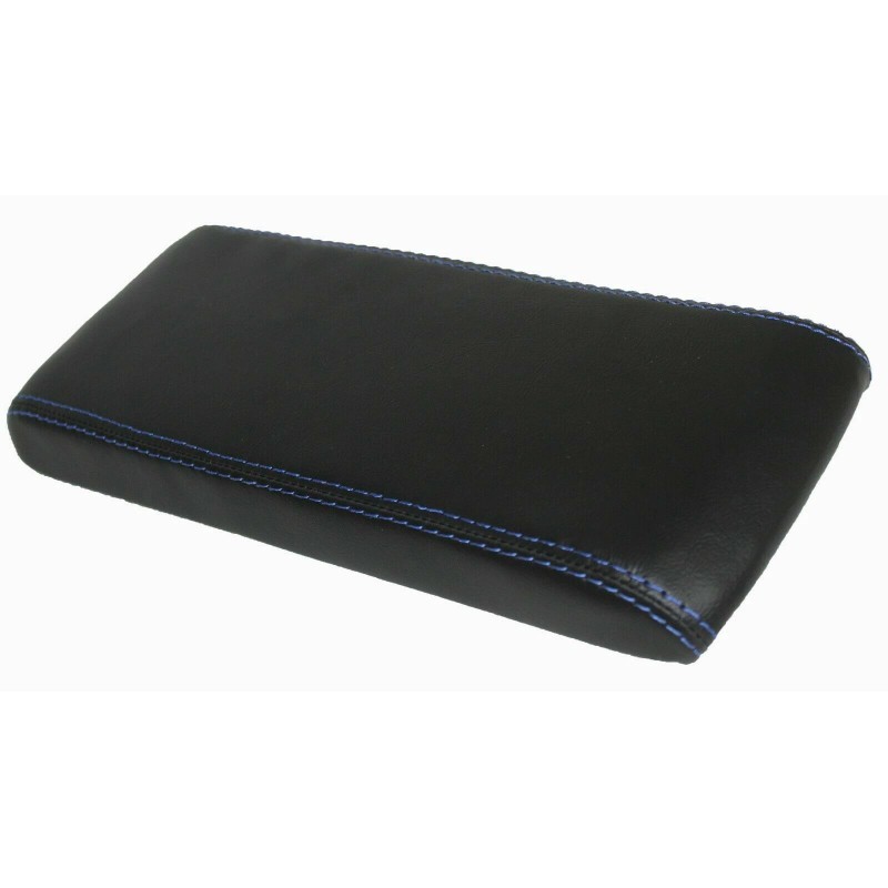 Kar Designers w/Blue Stitch Real Leather Center Console Lid Cover
