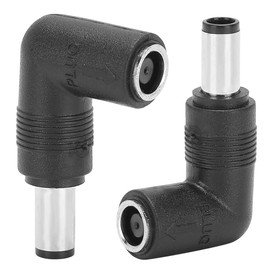 Cuifati 2pcs Adapter 7.4 x 5.0 mm to 7.4 x 5.0 mm Female to Male Adapter for Dell Straight to Elbow Female to DC Male