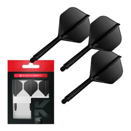 Target Darts K Flex Integrated Dart Flight and Shaft, No.2, Black (Medium), Pack of 3 K Flex No.2, Precision Moulded 2-in-1 Dart Flights and Dart Shafts, Professional Dart Accessories