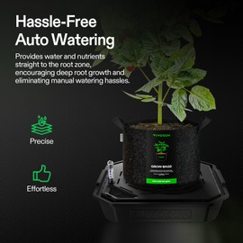 VIVOSUN 4-Pack FlexFeed Self-Watering Pots, Auto Irrigation Fabric Pot Base with Water Meter & Maintenance Window, for Use Indoors/Outdoors in Grow Tents, Greenhouses, Gardens
