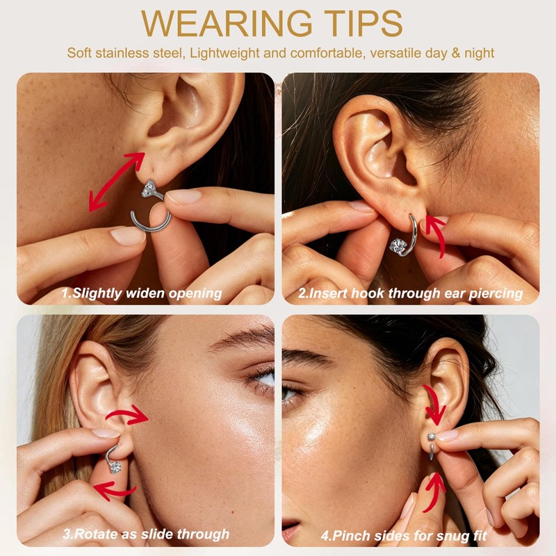 FIRSAUKI Backless Half Hoop Earrings Women