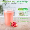 Lilymicky [90 PACK] 16oz Clear Plastic Cups with Strawless Sip