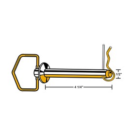 Hard-to-Find Fastener 014973159528 Swivel Hitch Pin, 1/2 x 4-1/4-Inch, Yellow Tint