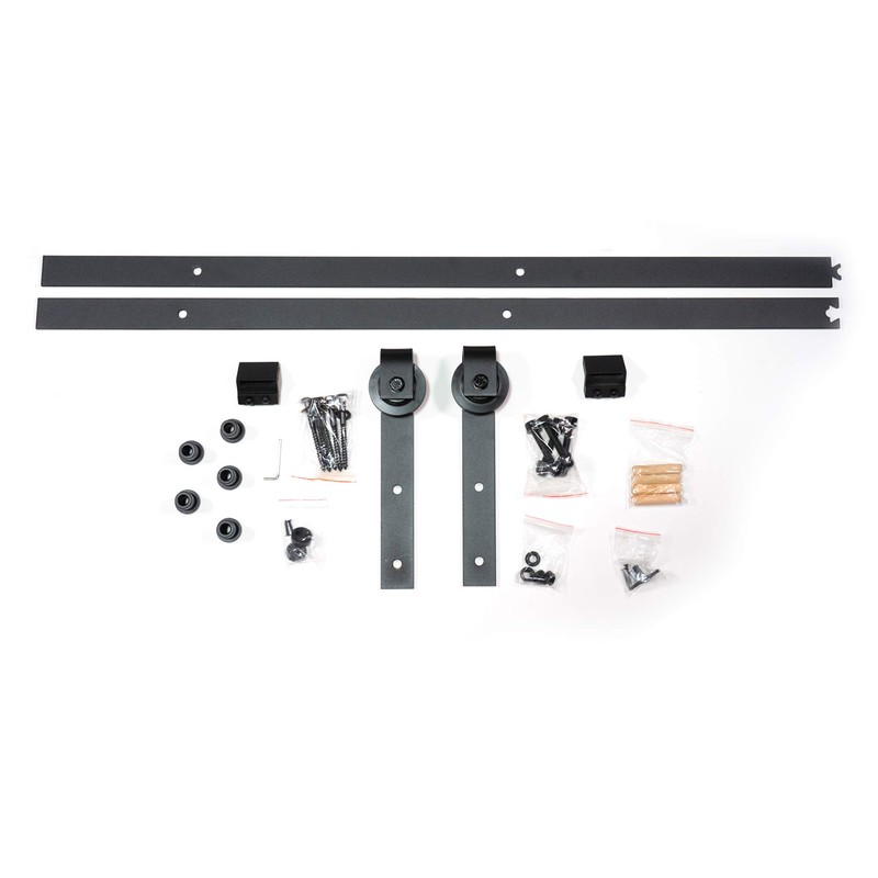 Barn Door Hardware with Joint Root Standard Black (78 in.)