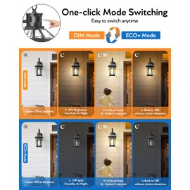 VIANIS Motion Sensor Outdoor Wall Lights, Dusk to Dawn Exterior Light Fixtures Wall Mount, Waterproof Modern Black Outside Front Porch Light, Anti-Rust Aluminum Outdoor Wall Sconce for House Garage