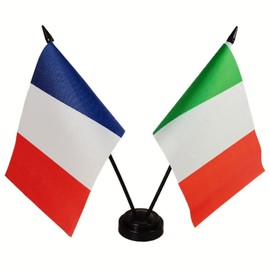 G8 countries Twin Table Flag Kit,USA, Canada, United Kingdom, Table Flag, France, Germany, Italy Friendship Desk Flag,Office Flag,Table Flags with Stand Base, Flags of 8 countries