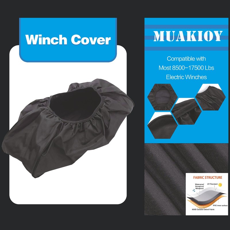 Winch Cover, Heavy Duty Waterproof Dust-Proof Winch Protection Cover, Ideal