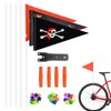 YUZHEDM Pack of 3 Reflective Bicycle Flag Bicycle Safety Flags