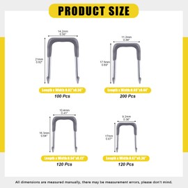 Mardatt 540 Pcs Insulated U Staple Nail Assortment Set with Storage Case, 0.56", 0.44“, 0.41", 0.36" Metal Cable Staple for Fixing Electrical Wire