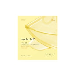 MEDICUBE Kojic Acid Turmeric Brightening Gel Mask, 4 Mascarillas Faciales de Hidrogel con Ácido Kójico, Cúrcuma y Niacinamida 2%, Hidratación, Luminos