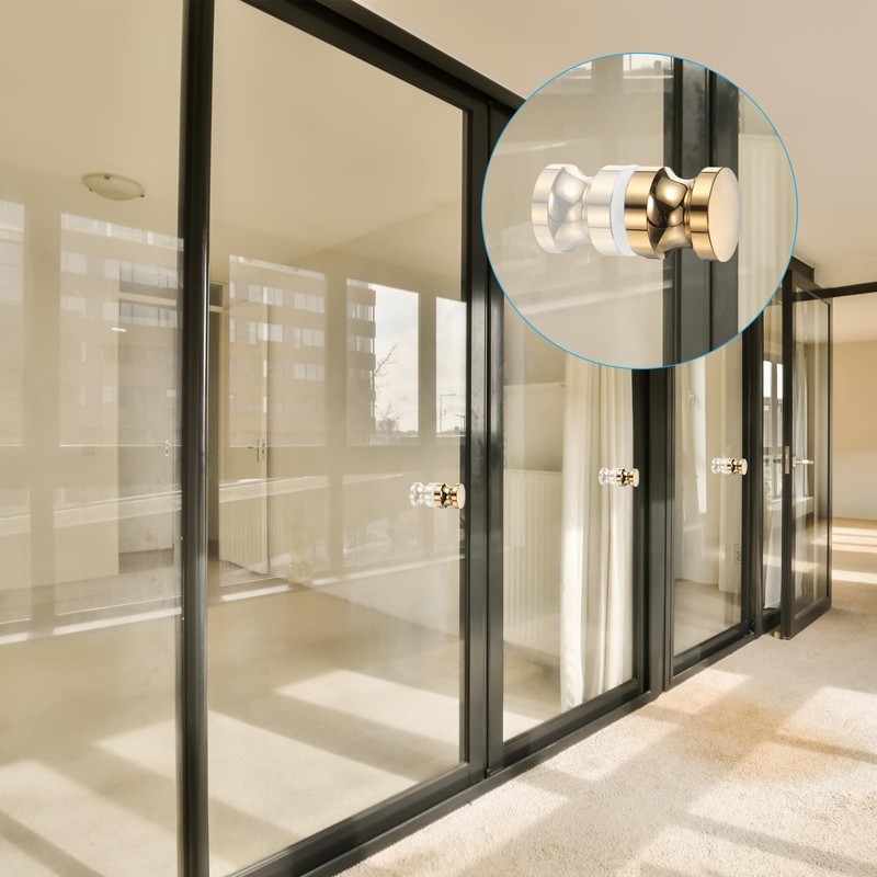 sourcing map Glass Door Handles, Round Sliding Shower Doors Knob