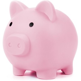 2 Pieces Children's Mini Cute Cartoon Pig Piggy Bank for Storing Coins, Cash etc. (Pink, Blue)