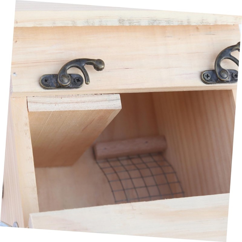 CORHAD Natural Solid Wood Bird Nest Breeding Box No Paint