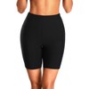 Holipick Black 7" Swim Shorts Women High Waisted Bathing Suit