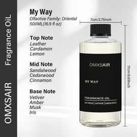 My Way Hotel Diffuser Oil & waterless Diffuser Essential Oil Home & Office Luxury Scents 500ml - Comforting Sandalwood, Cedarwood & Iris - Aromatherapy Oil Blends Premium Fragrance Oils for Diffuser