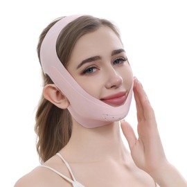 Small Face Belt, Face Belt, Lift Up Band, Small Face Mask, Face Line, Corrective Support, Smoothing Lines, Erasing, Goods, Slimming Face, Adjustable, Unisex (Pink)