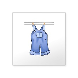 CafePress Overalls ON Clothesline Sticker Square Bumper Sticker Car Decal