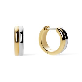 Ana Luisa Asher Small Huggie Hoop Earrings for Women - 14K Gold Plated, Silver Rhodium Plated and Two Tone Styles - Hypoallergenic, Tarnish-Free - Ana Luisa Jewelry - Stylish Gold Hoop Earrings