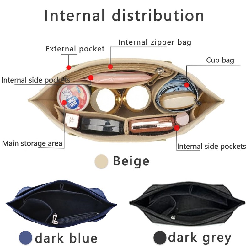 BOOSHMall Organiser for Longchamp Bag, Bag Insert Organiser, Multi Pocket