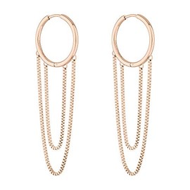 Liebeskind Berlin Creole earrings., Stainless Steel, Rose Gold
