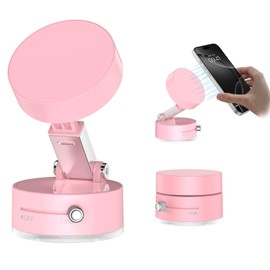 VENINGO Vacuum Suction Magnetic Phone Holder, Foldable and Retractable Double- Sided Cell Phone Stand Mount for Car/Kitchen/Office/Smooth Surface Fit All Smartphones, Pink