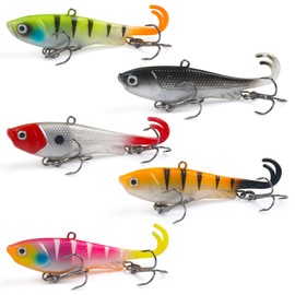 Pre-Rigged Soft Fishing Lures Swim Baits for Bass Fishing, Jig Heads Swim Shad Lure Soft Plastic Swimbaits Bass Trout Walleye Lures Jig Fishing Bait for Freshwater Saltwater Fishing Gift for Men 6.5cm