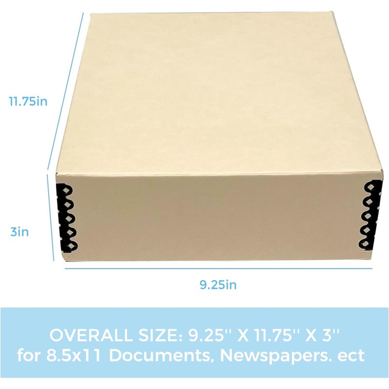 Lineco Museum Archival Storage Box, 9.25x11.75x3 in. Drop Front Design.