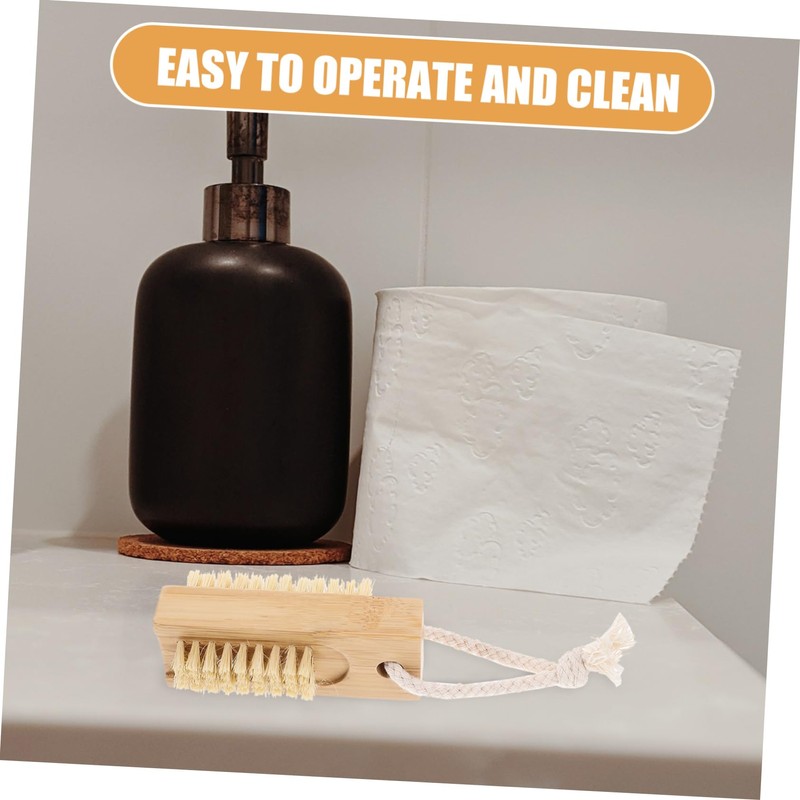 IWOWHERO 2pcs Bamboo Sisal Nail Brush for Fingernails/toe Nails Cleaning