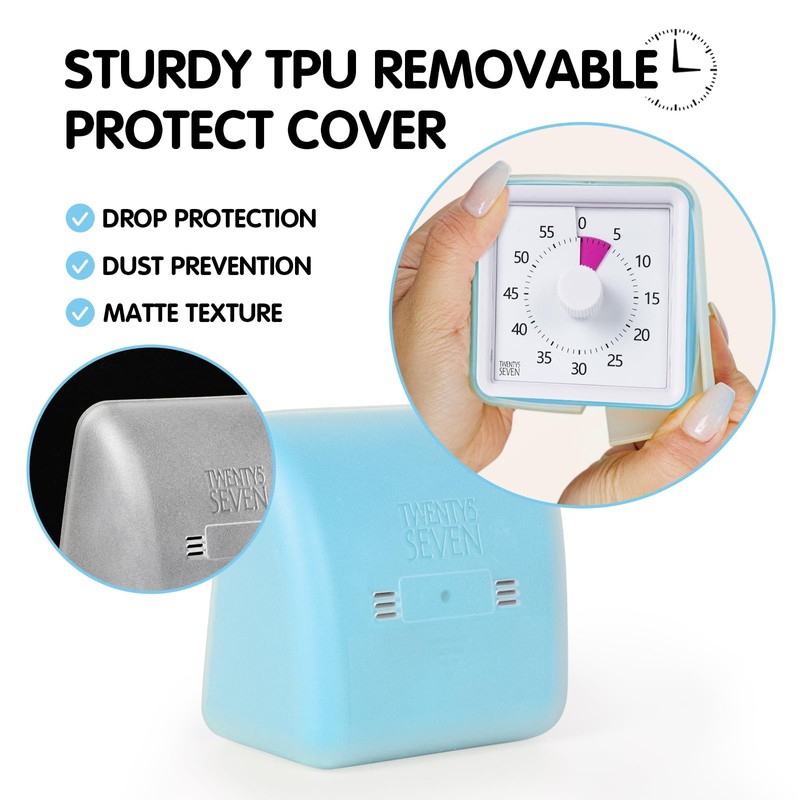 Visual Timer with Protective Case, 60-Minute Countdown Timer for Kids