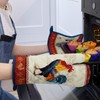 Arquiel Retro Rooster Oven Mitts and Pot Holders -100% Cotton,