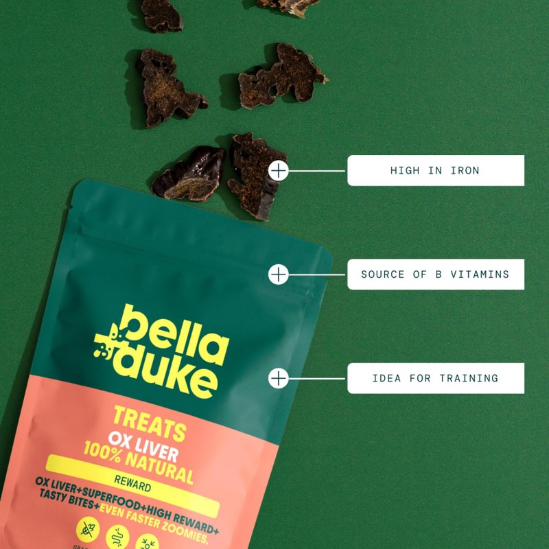 Bella+Duke Ox Liver Treats for Dogs - Bite Size &